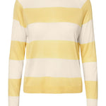 Jersey Lina a rayas de cuello redondo - ECRU