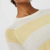 Jersey Lina a rayas de cuello redondo - ECRU