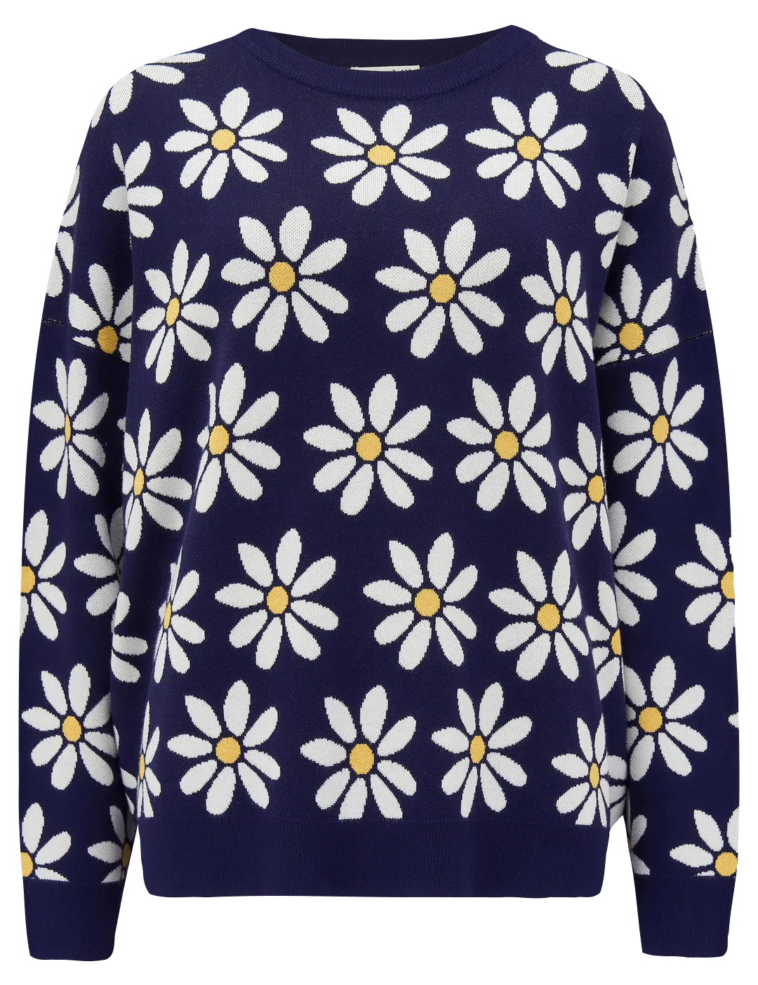 Jersey Myla Navy, Daisy Repeat - ECRU