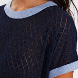 Jersey Nuea Darlene Dark Sapphire - ECRU