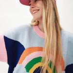 Jersey oversize arcoiris - ECRU