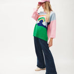 Jersey oversize arcoiris - ECRU