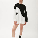 Jersey oversize ying yang - ECRU