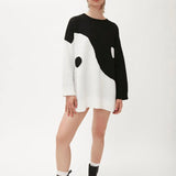 Jersey oversize ying yang - ECRU