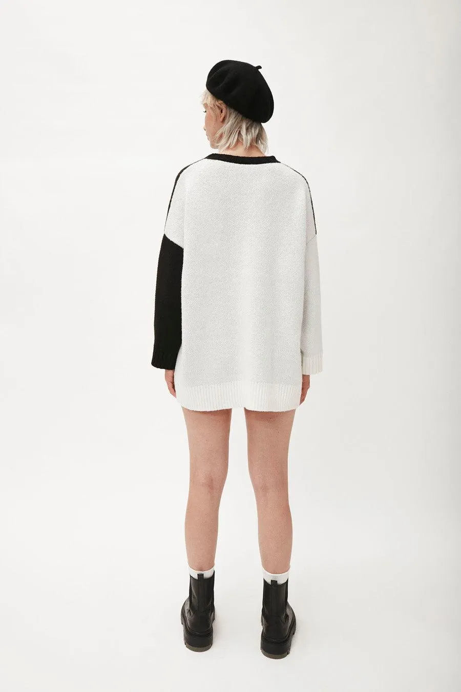 Jersey oversize ying yang - ECRU