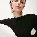 Jersey oversize ying yang - ECRU