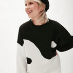 Jersey oversize ying yang - ECRU