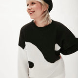 Jersey oversize ying yang - ECRU