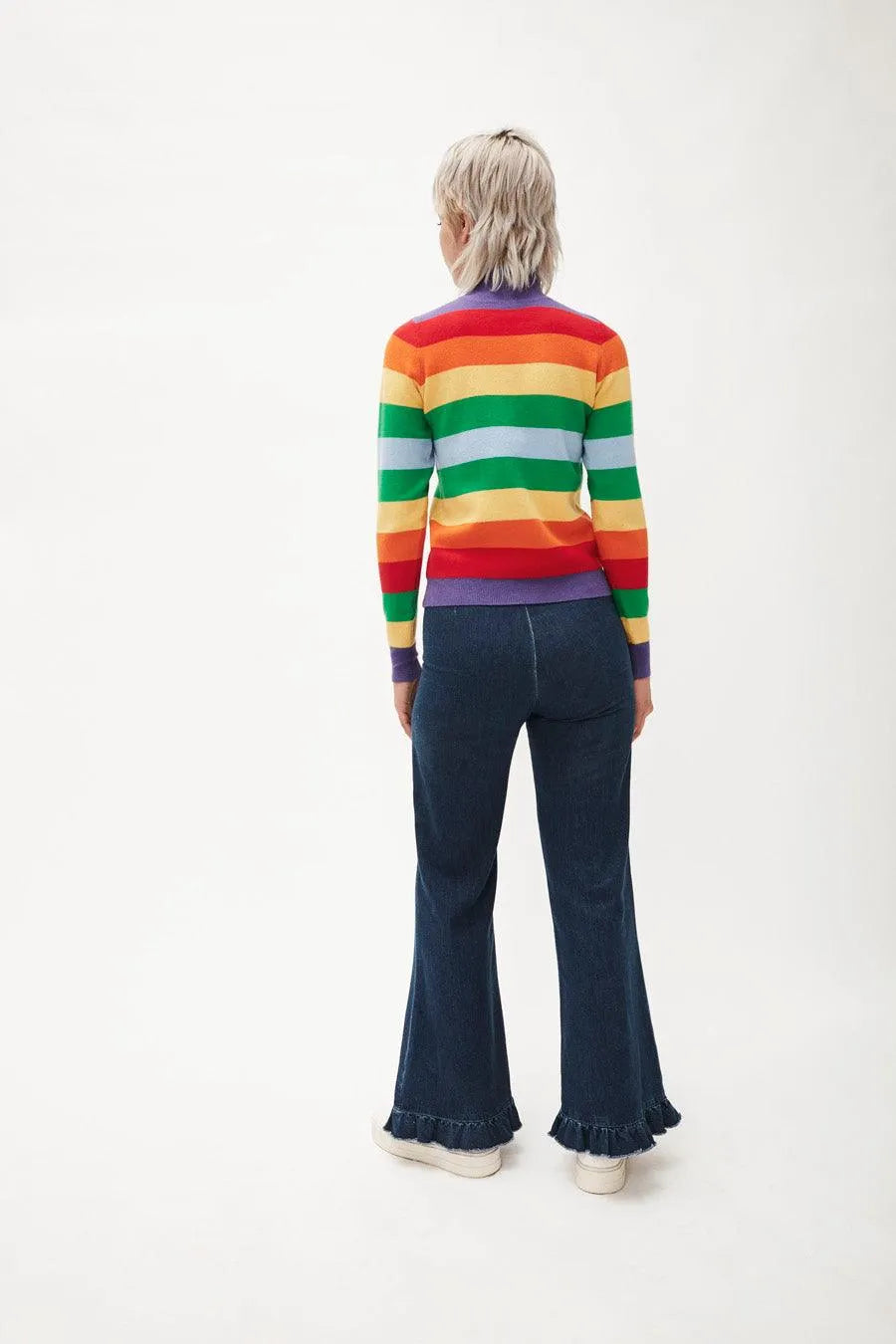 Jersey perkins rayas arcoiris - ECRU