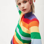 Jersey perkins rayas arcoiris - ECRU