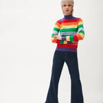 Jersey perkins rayas arcoiris - ECRU