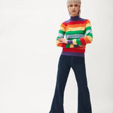 Jersey perkins rayas arcoiris - ECRU