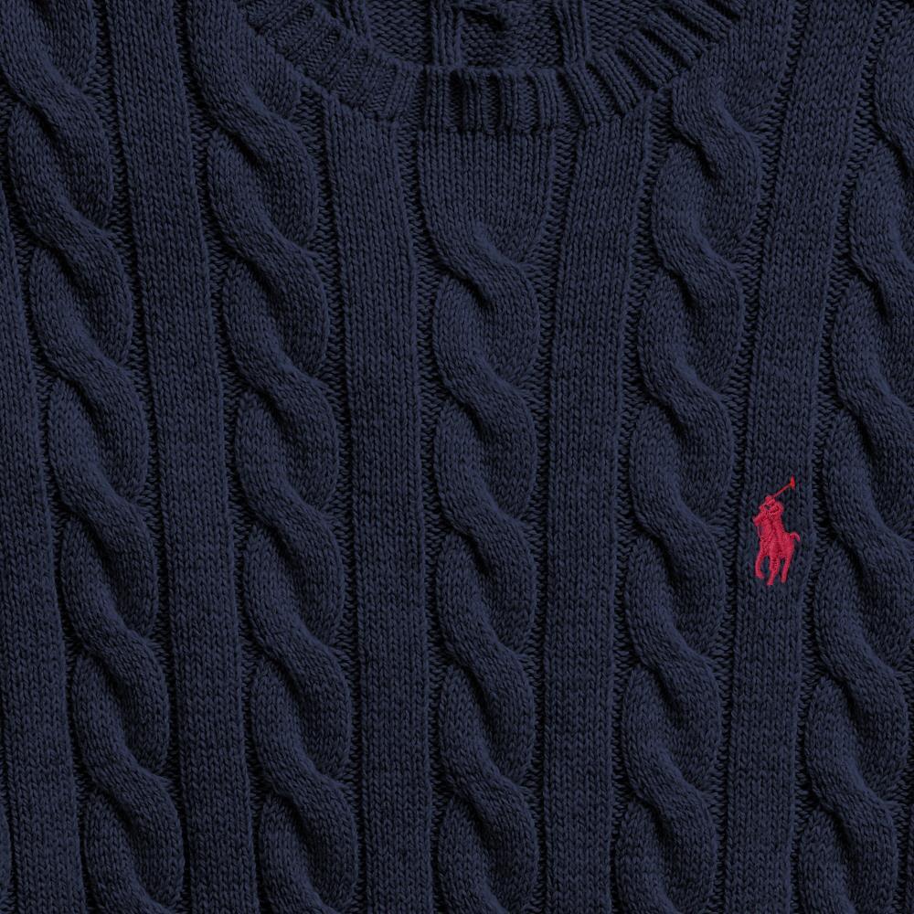 Jersey Polo Ralph Lauren de algodón de punto de ochos azul - ECRU