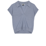 Jersey Poppy Dusty Blue - ECRU