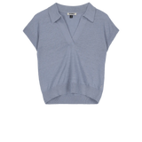 Jersey Poppy Dusty Blue - ECRU