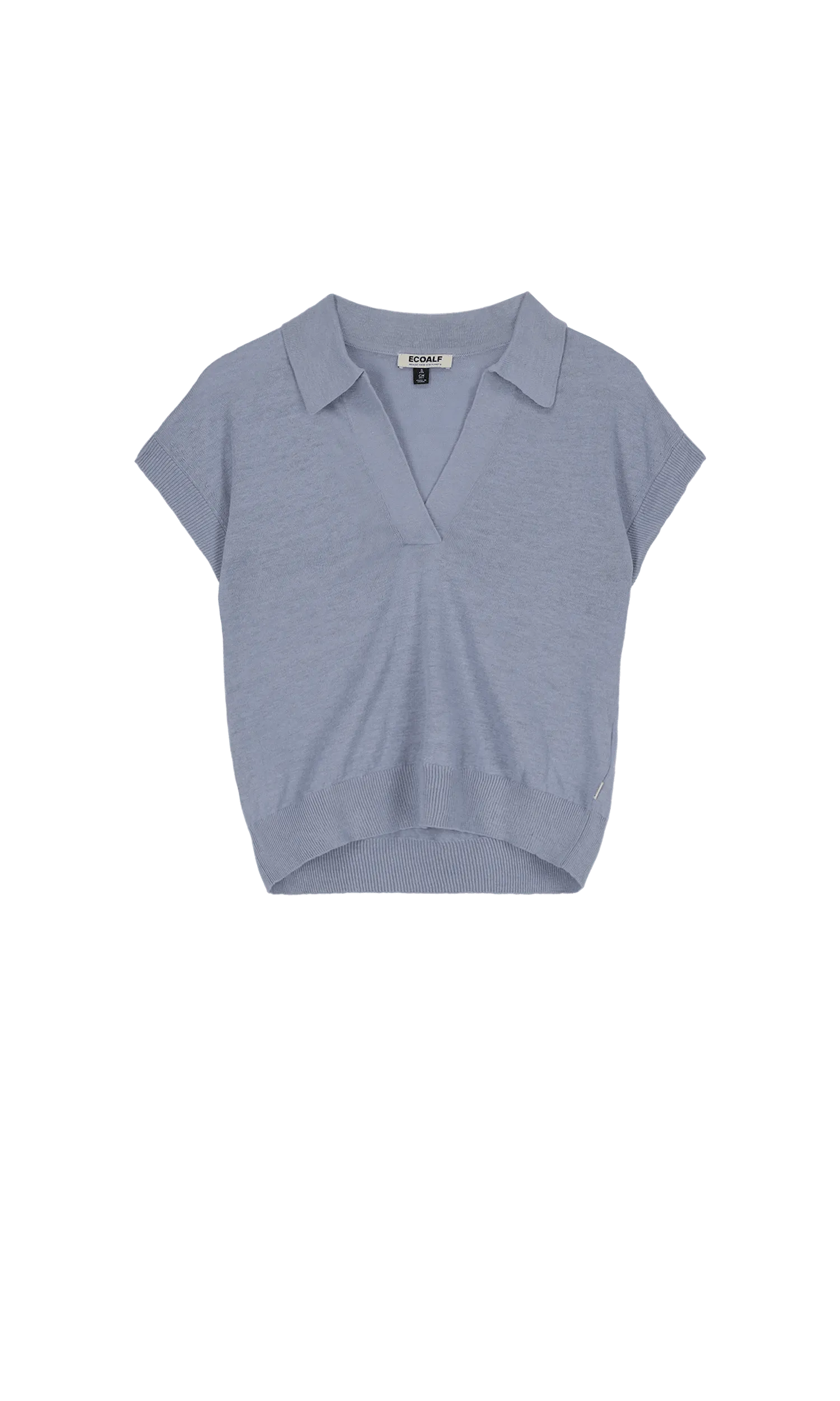 Jersey Poppy Dusty Blue - ECRU