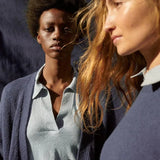 Jersey Poppy Dusty Blue - ECRU