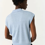 Jersey Poppy Dusty Blue - ECRU