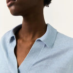 Jersey Poppy Dusty Blue - ECRU