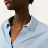 Jersey Poppy Dusty Blue - ECRU