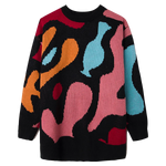 Jersey Punto Oversize Geométrico - ECRU