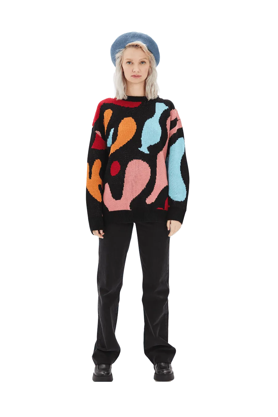 Jersey Punto Oversize Geométrico - ECRU