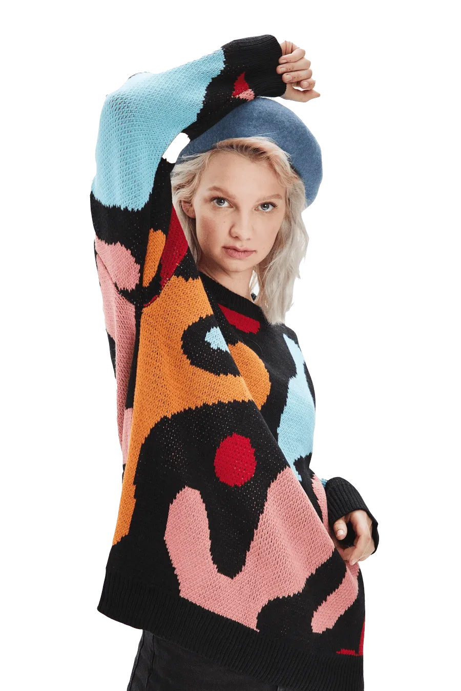 Jersey Punto Oversize Geométrico - ECRU