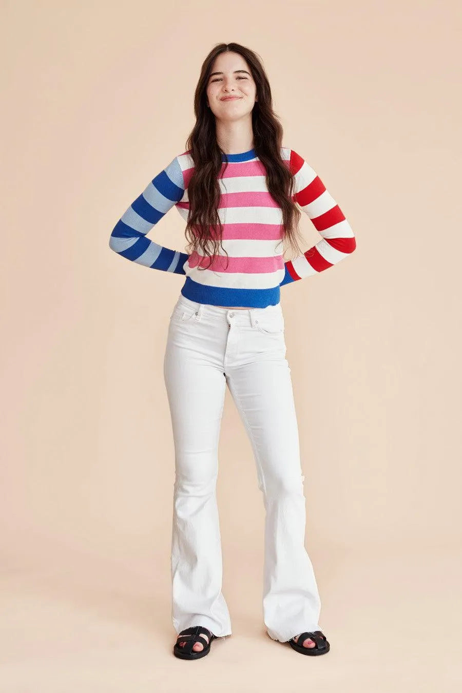 Jersey punto rayas - ECRU