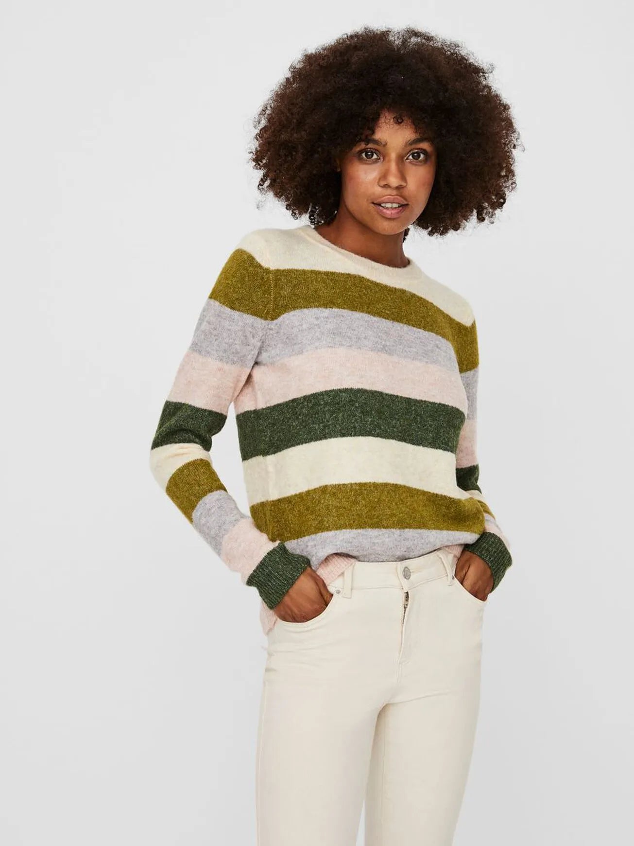 JERSEY PUNTO RAYAS - ECRU