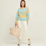 Jersey Rayas Pastel - ECRU