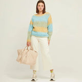 Jersey Rayas Pastel - ECRU