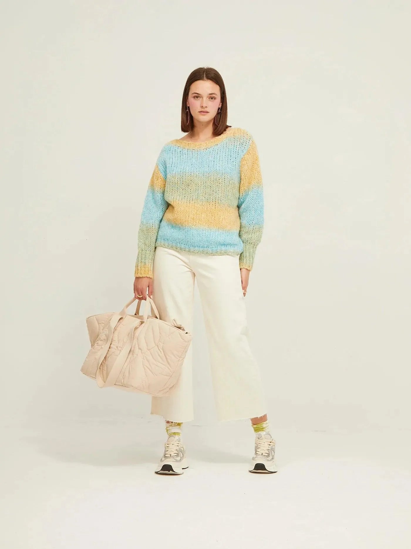 Jersey Rayas Pastel - ECRU