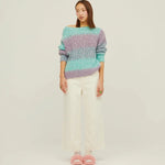 Jersey Rayas Pastel - ECRU