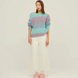 Jersey Rayas Pastel - ECRU