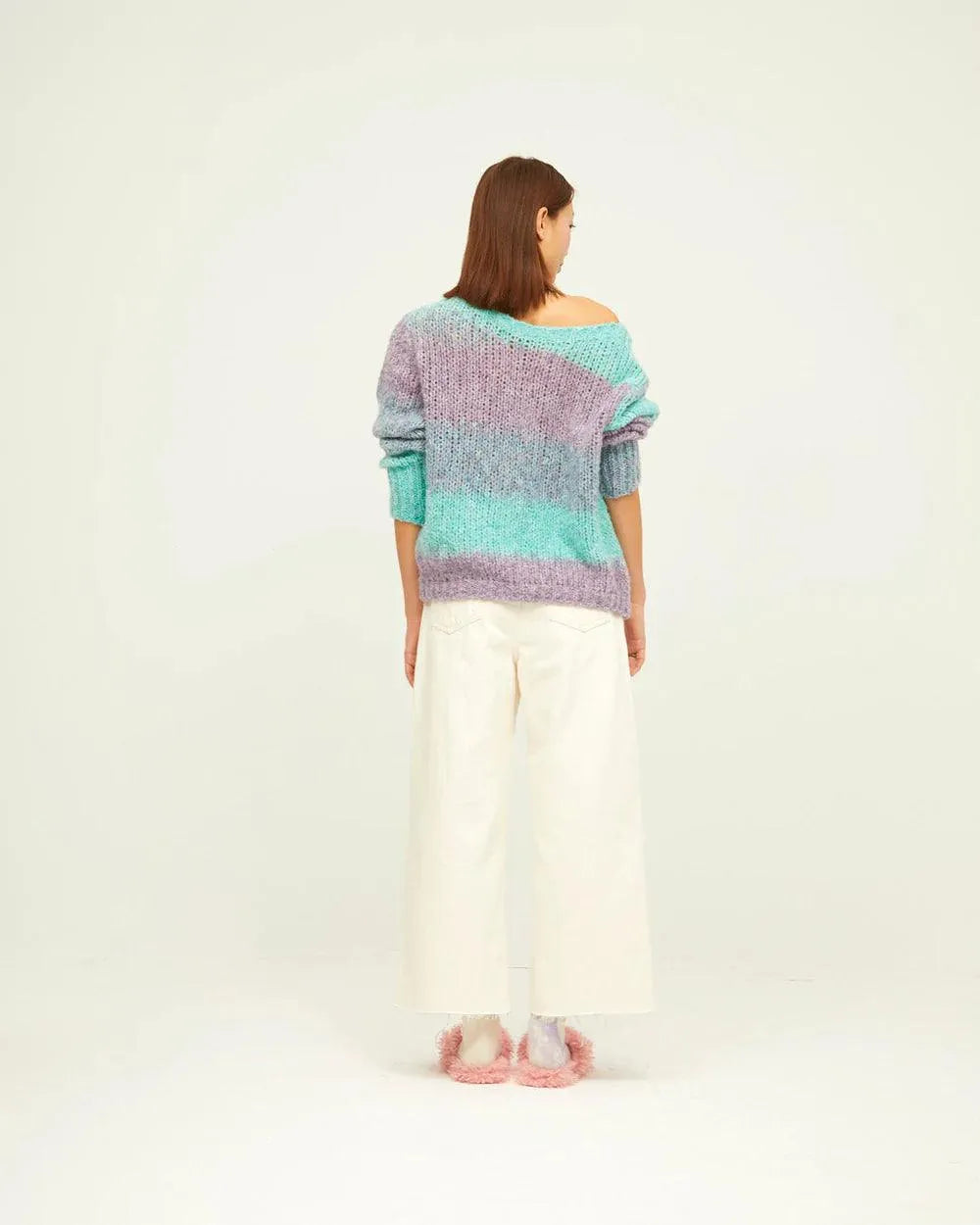 Jersey Rayas Pastel - ECRU