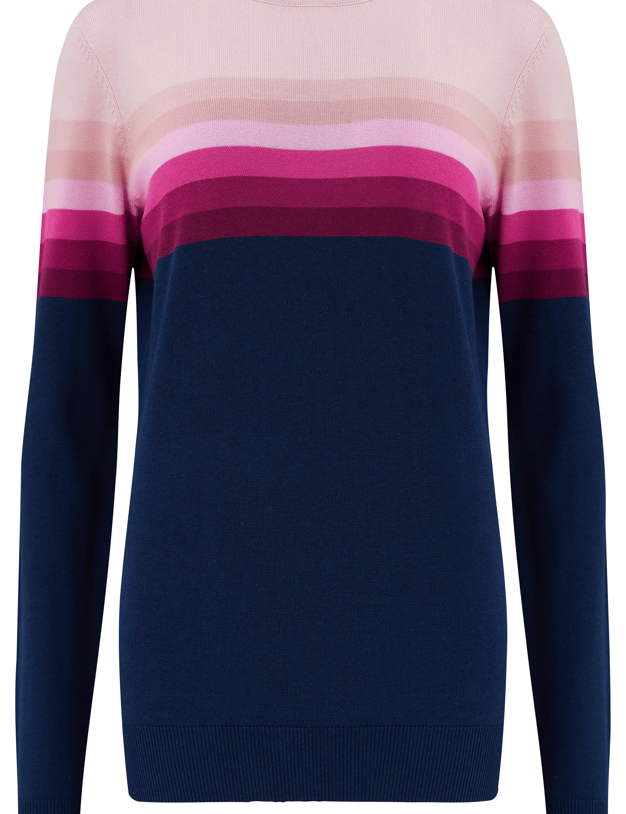 Jersey Rita Azul marino, rayas rosadas en degradado - ECRU