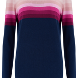 Jersey Rita Azul marino, rayas rosadas en degradado - ECRU