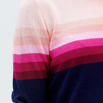 Jersey Rita Azul marino, rayas rosadas en degradado - ECRU
