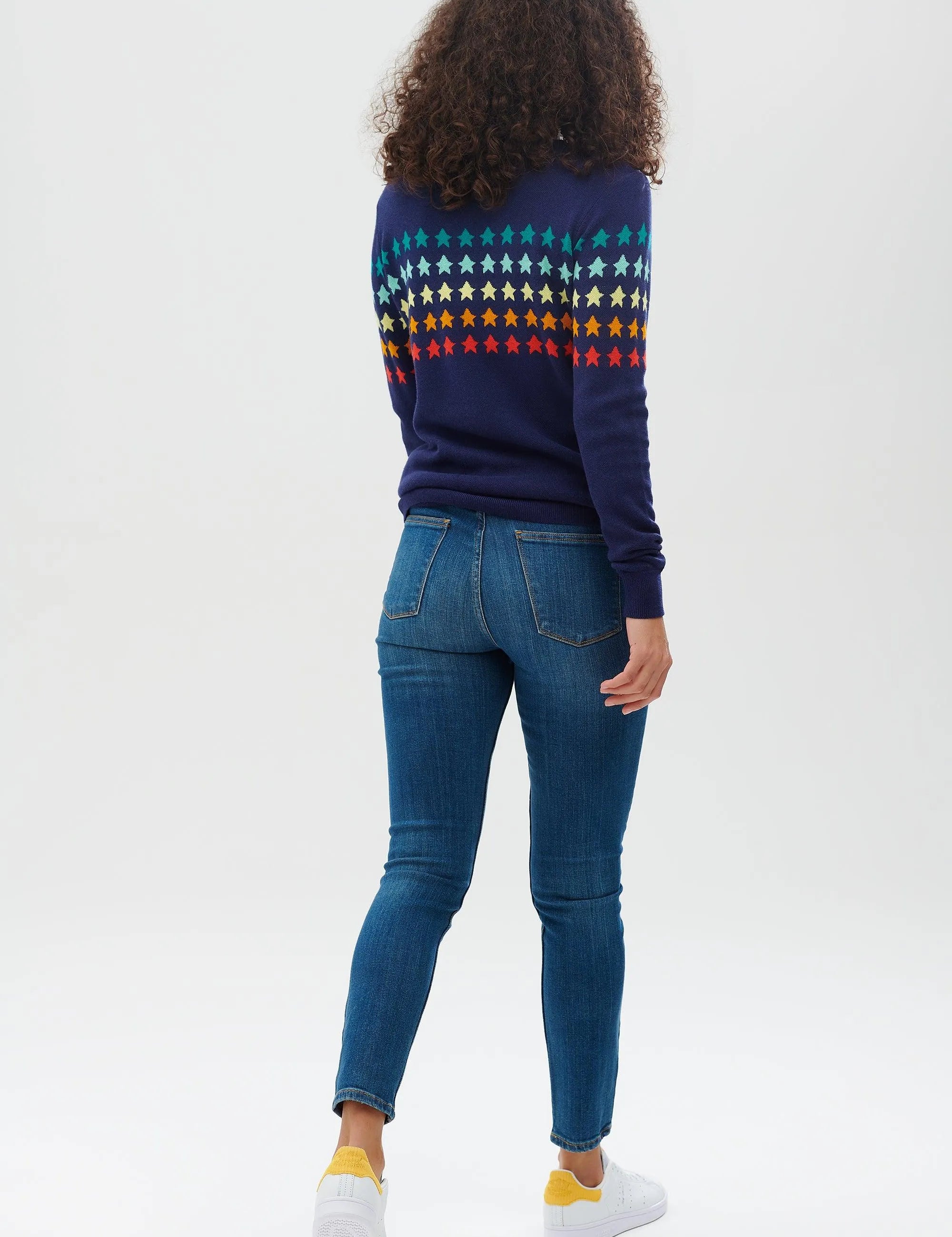 Jersey Rita Azul marino, Vintage Spectrum Star - ECRU