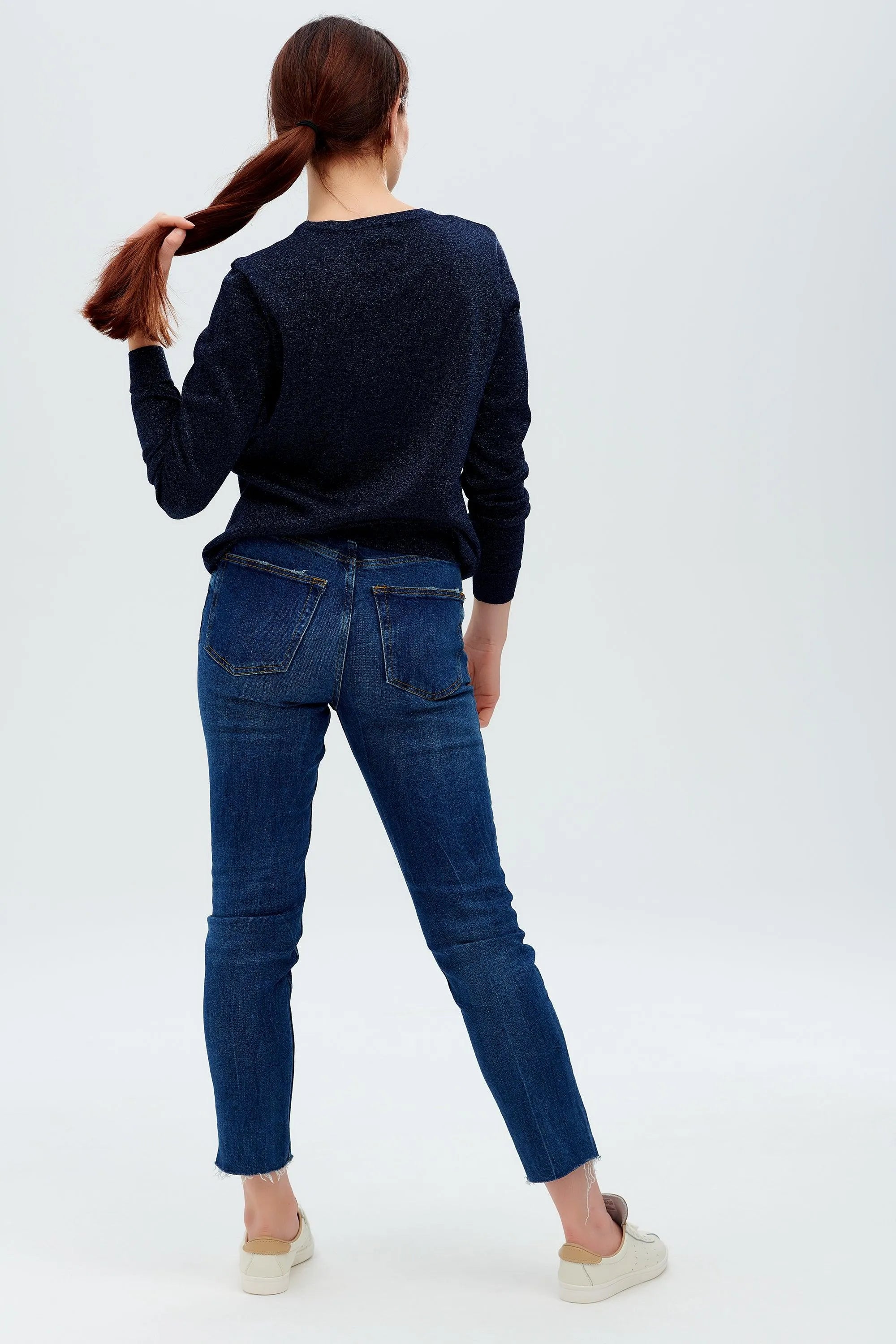 Jersey Rita Navy, Sparkle T-Rex - ECRU