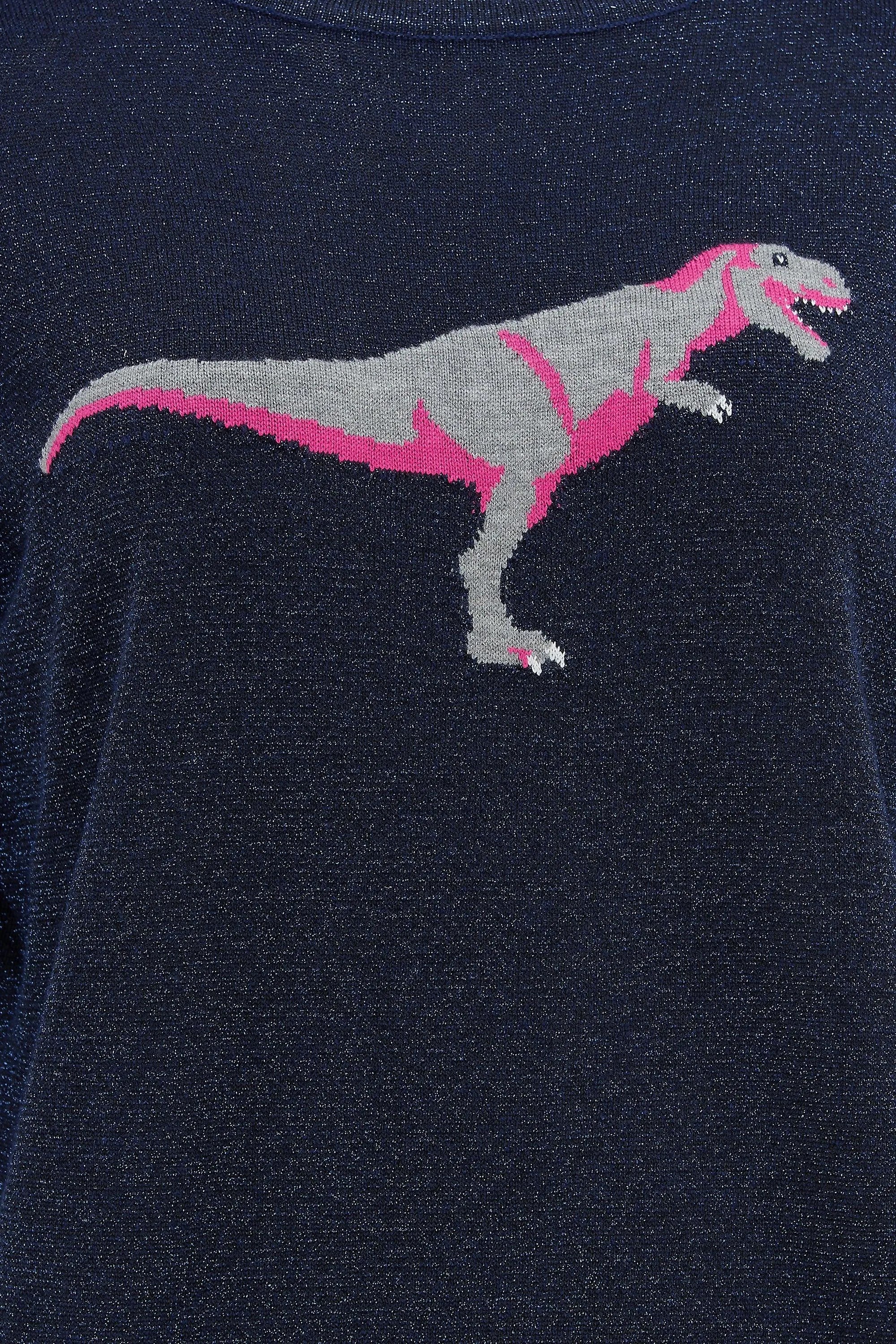 Jersey Rita Navy, Sparkle T-Rex - ECRU