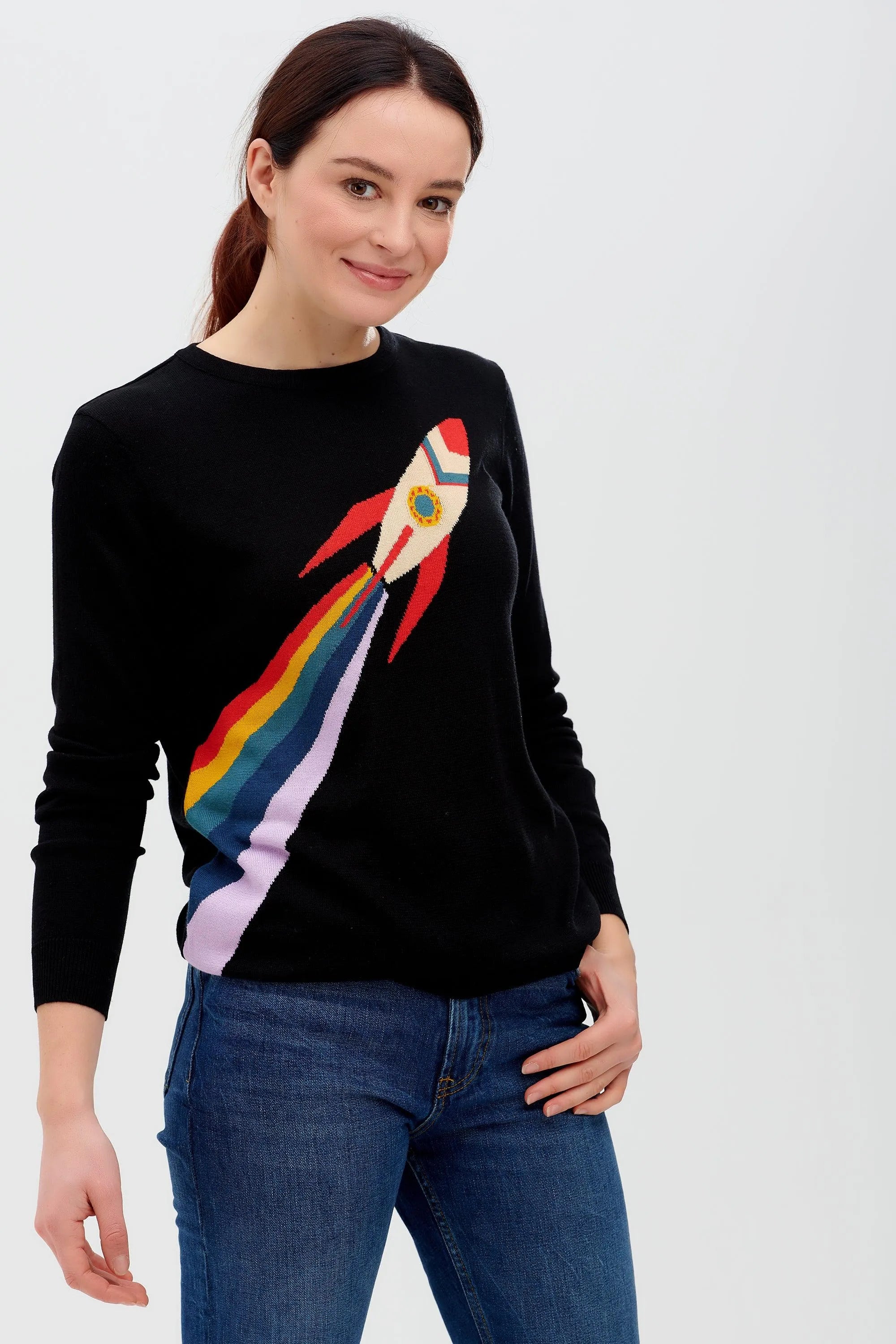 Jersey Rita Negro Retro Rocket - ECRU