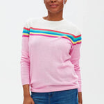 Jersey Rita Pink Rainbow Split - ECRU