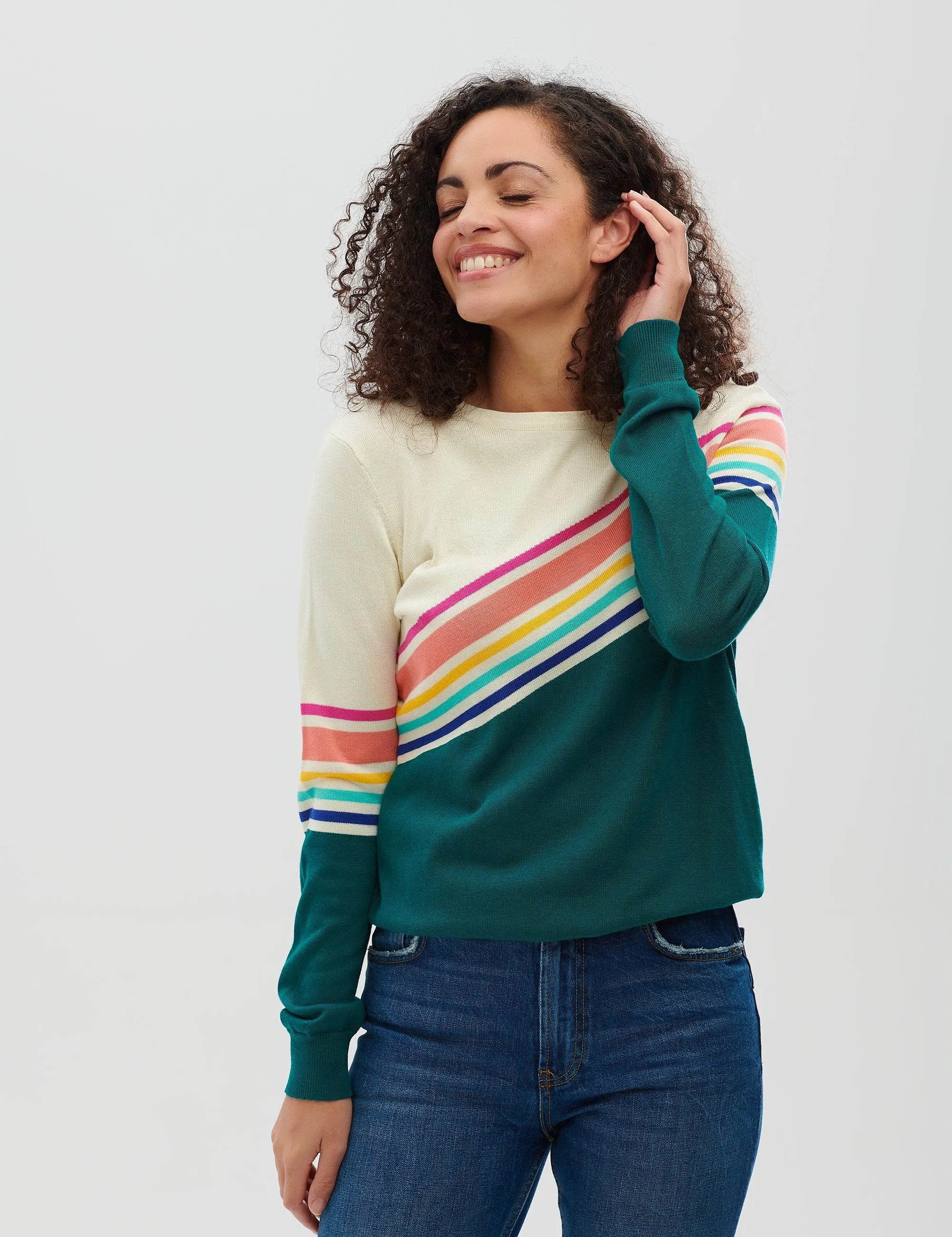 Jersey Rita Verde azulado, espectro fracturado - ECRU