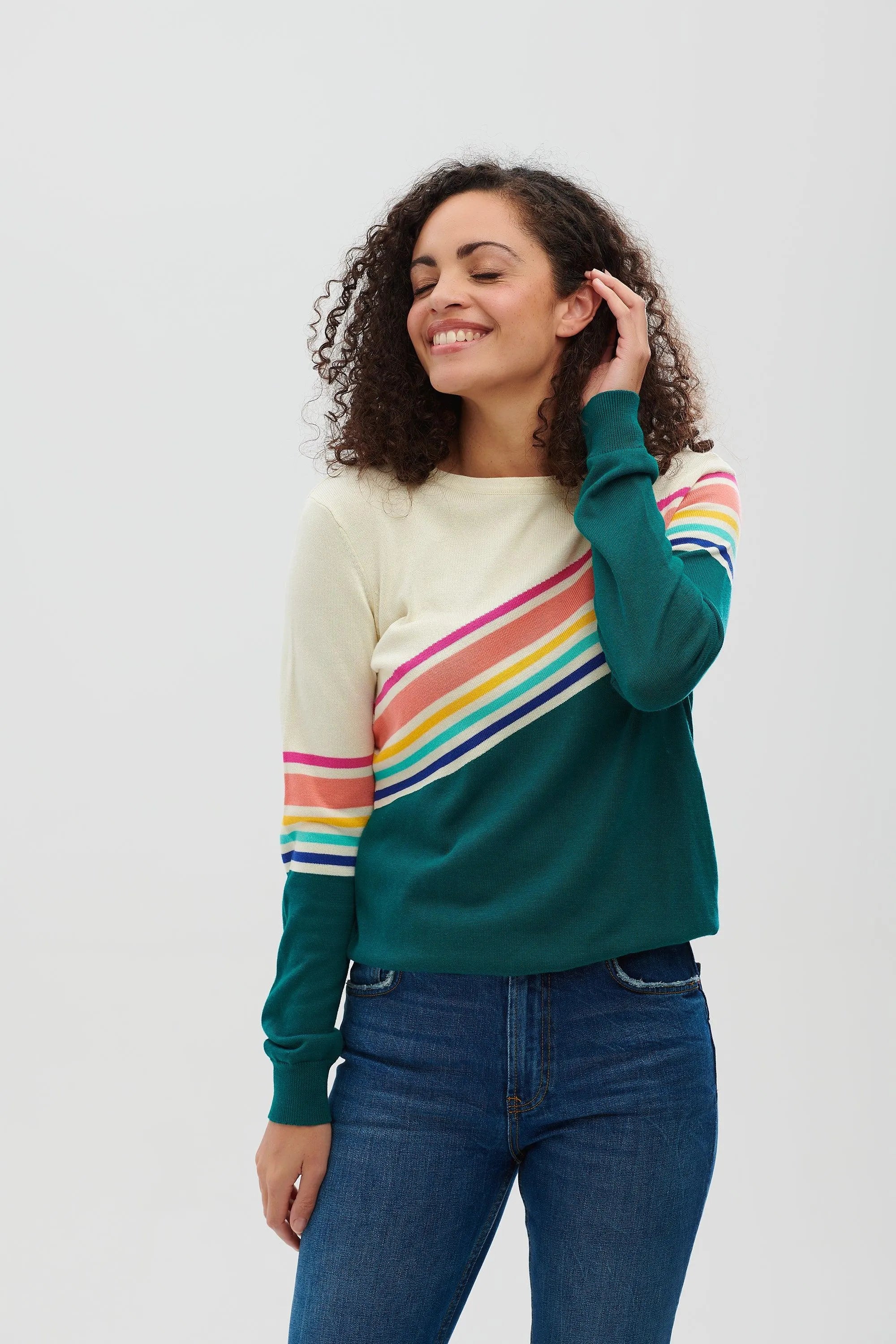 Jersey Rita Verde azulado, espectro fracturado - ECRU