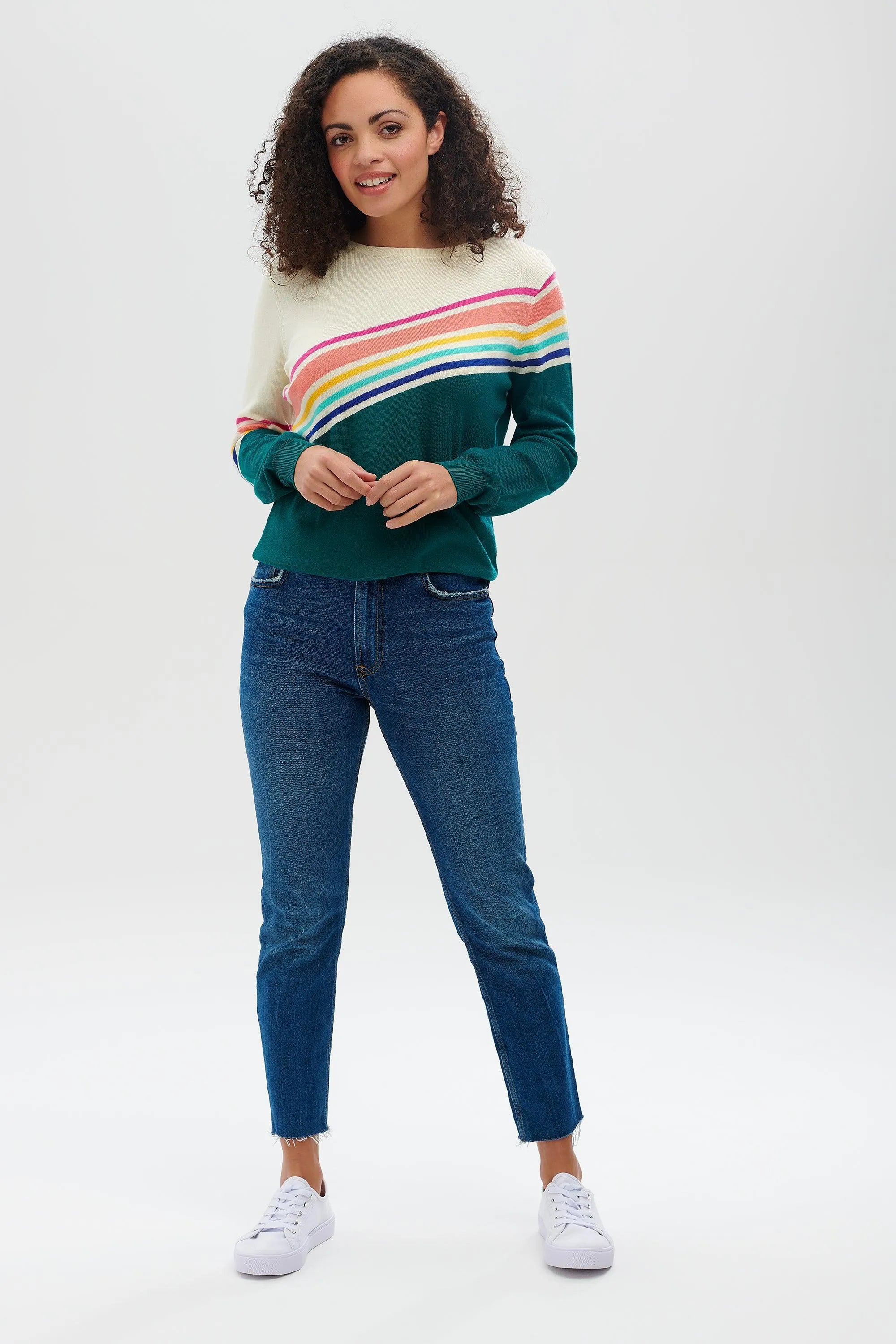 Jersey Rita Verde azulado, espectro fracturado - ECRU