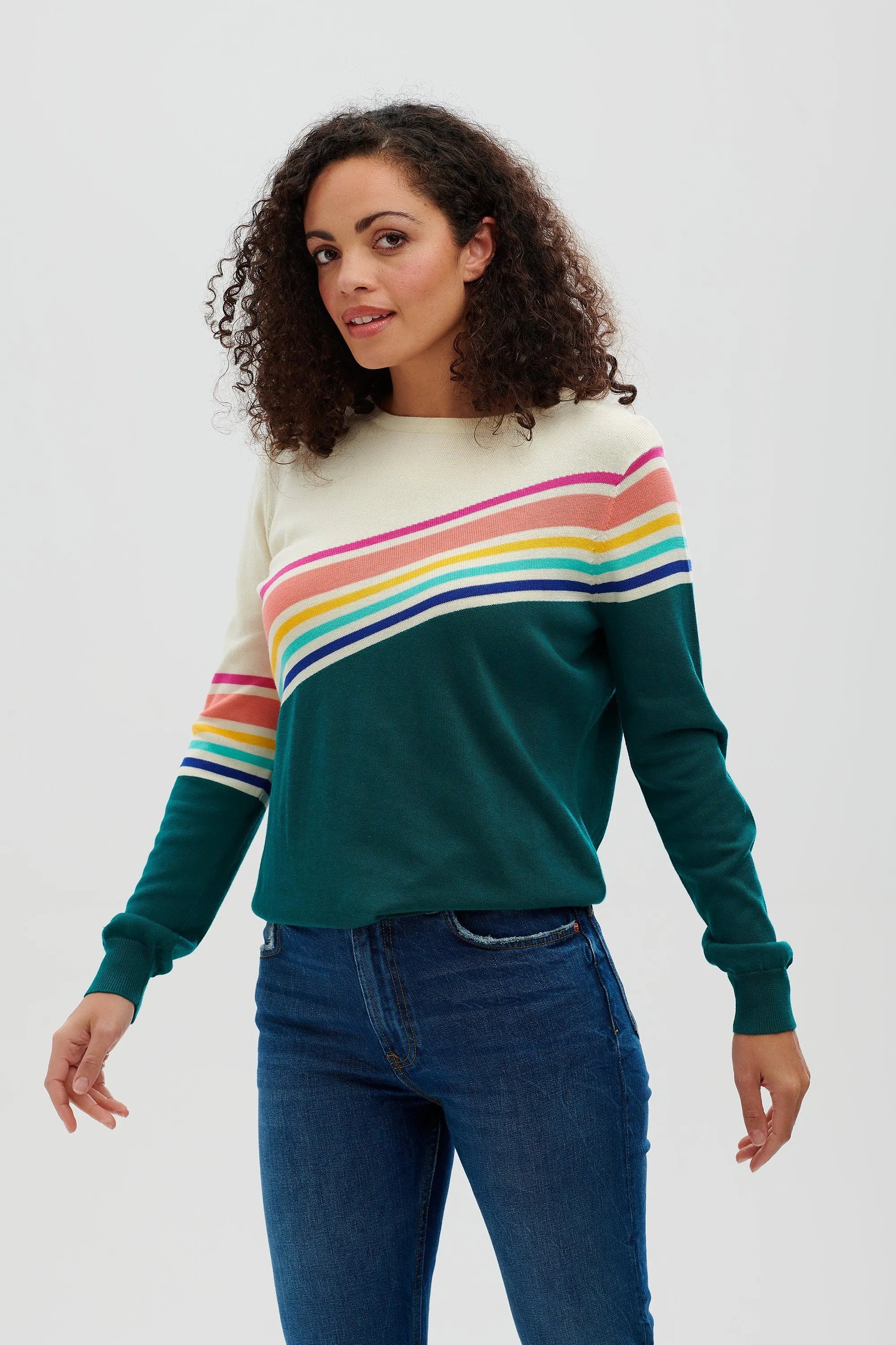 Jersey Rita Verde azulado, espectro fracturado - ECRU