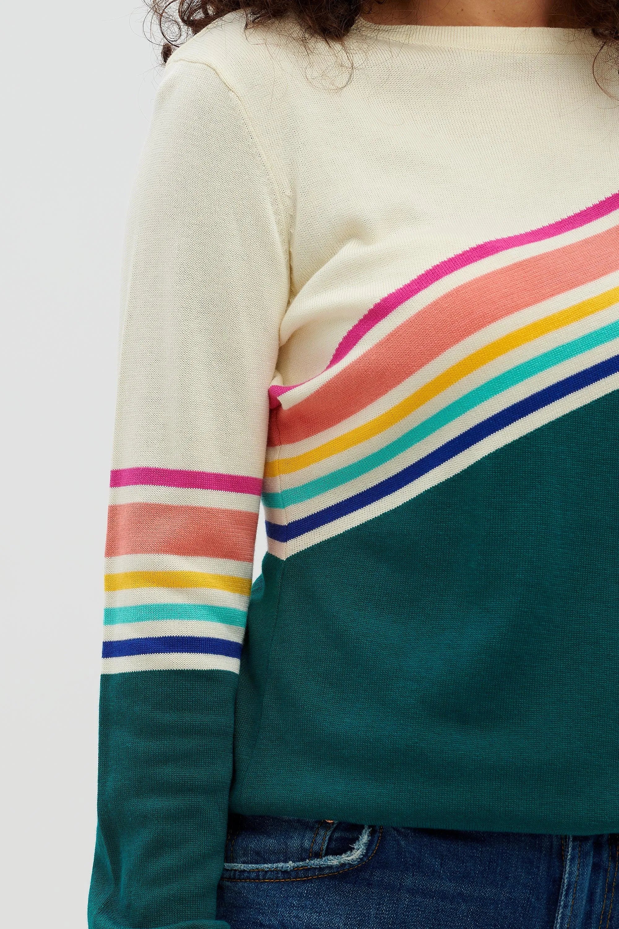 Jersey Rita Verde azulado, espectro fracturado - ECRU