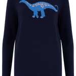 Jersey Stacey Azul marino, Diplodocus Delight - ECRU