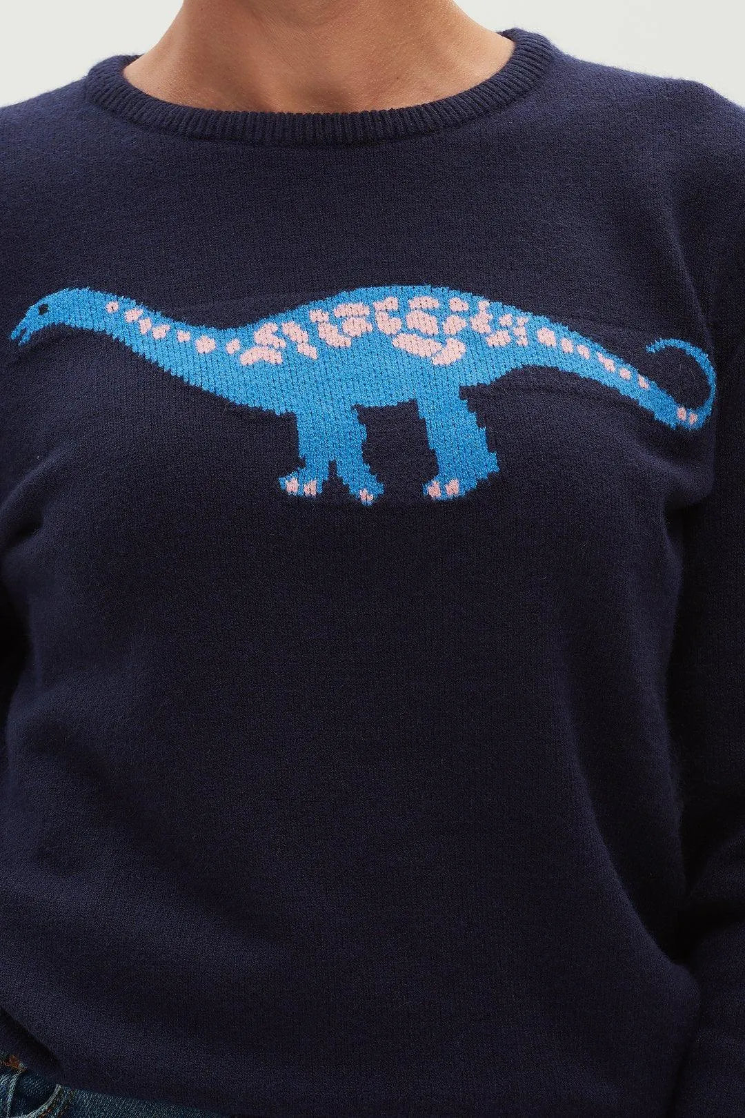 Jersey Stacey Azul marino, Diplodocus Delight - ECRU